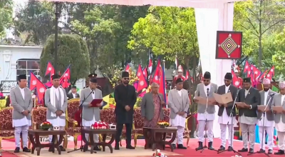 नवनियुक्त मन्त्रीहरूले लिए शपथ : बालेन सरकार गठन