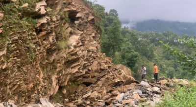 भोर्ले बजारनजिक सुख्खा पहिरो